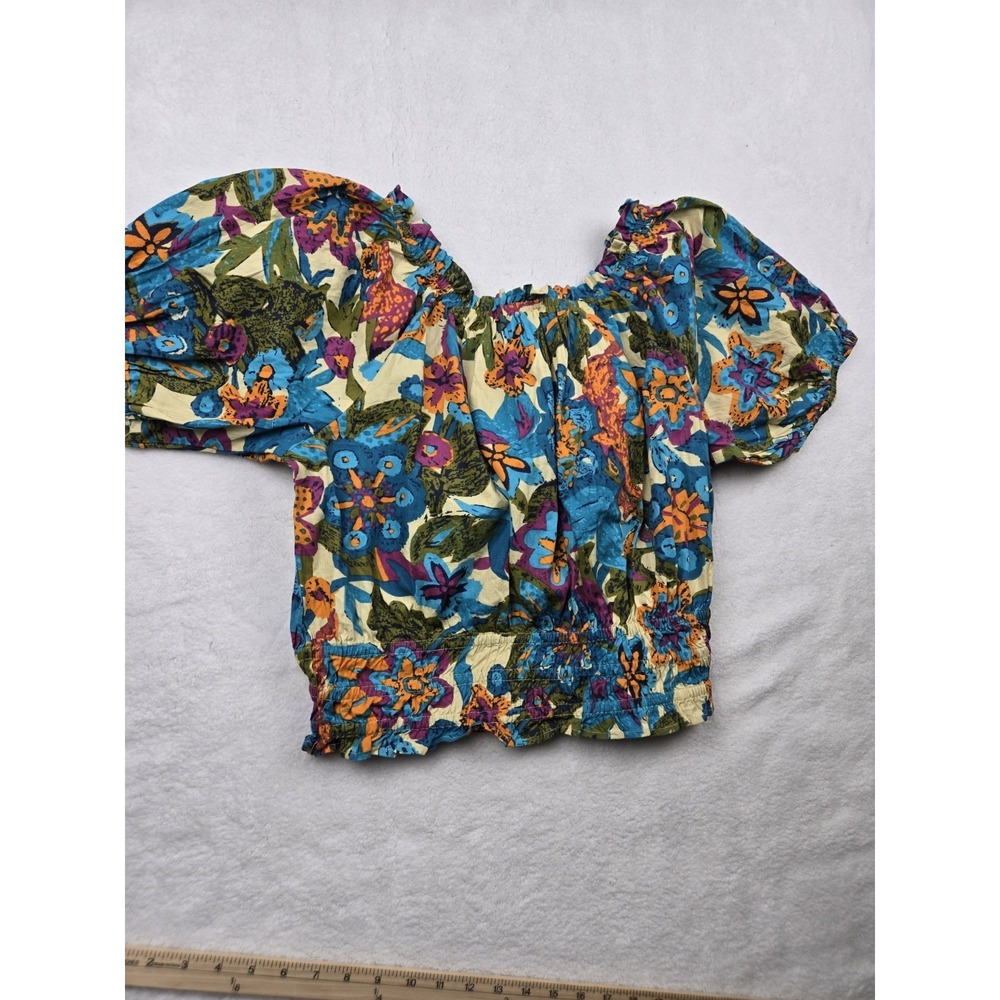 Jennifer & Grace L floral peasant blouse shirt balloon sleeves cottagecore boho - Picture 10 of 11